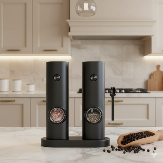 Electric Salt and Pepper Grinder - Battery Powered with Adjustable Coarseness