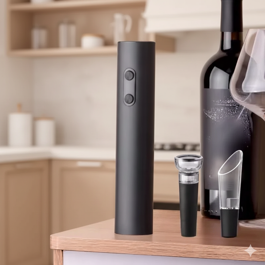 Electric Automatic Wine Opener Set – Multifunction Bottle Opener with Stopper and Pourer