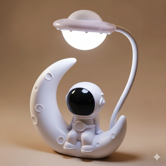 Creative Moon Astronaut LED Night Light – Small Desk Lamp for Bedroom and Festive Decoration