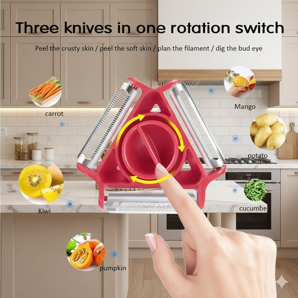 3-in-1 Magic Trio Peeler Set with Julienne and Zester Blades