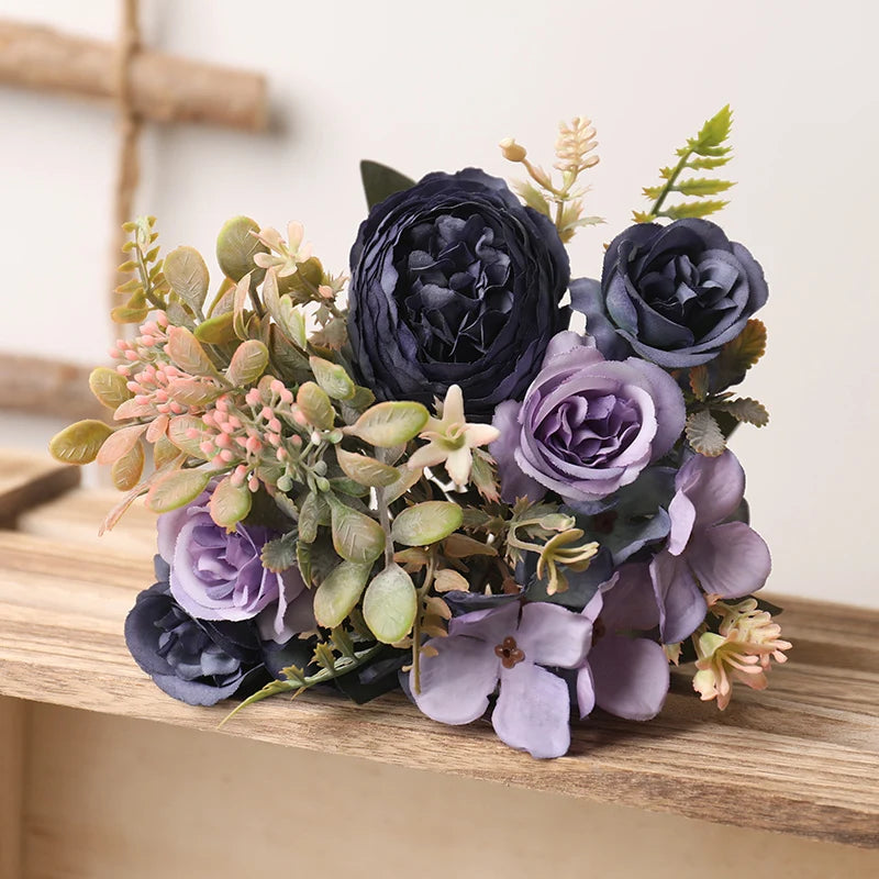 Neutral Tones Silk Roses Artificial Floral Arrangement