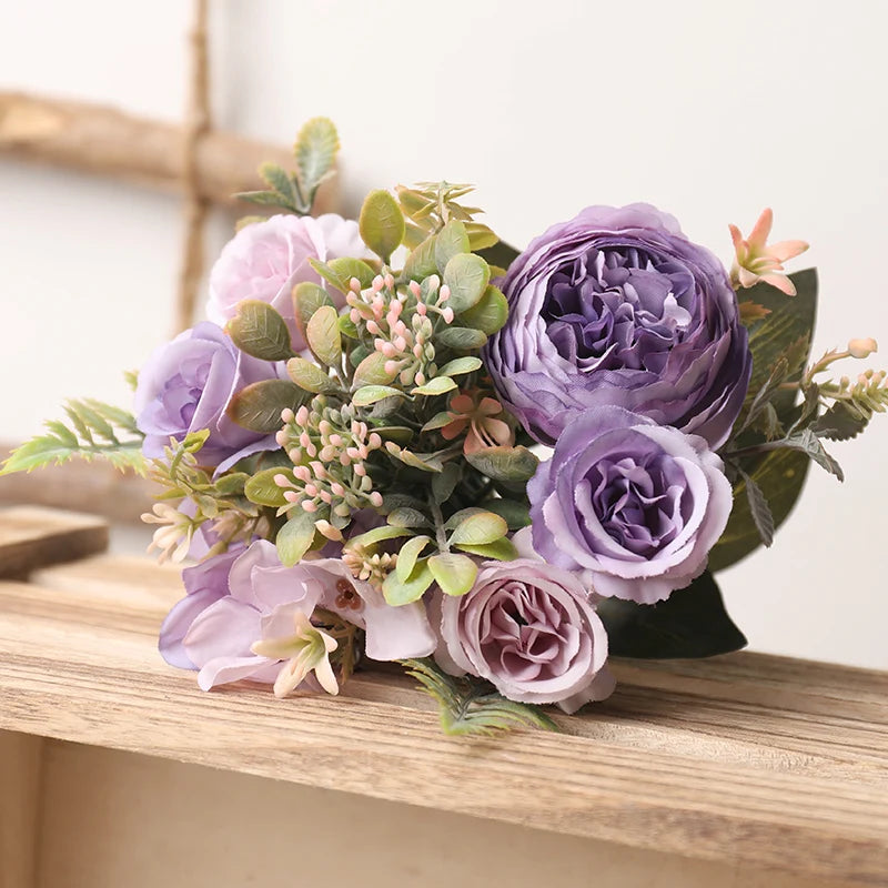 Neutral Tones Silk Roses Artificial Floral Arrangement