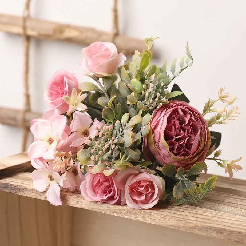 Neutral Tones Silk Roses Artificial Floral Arrangement