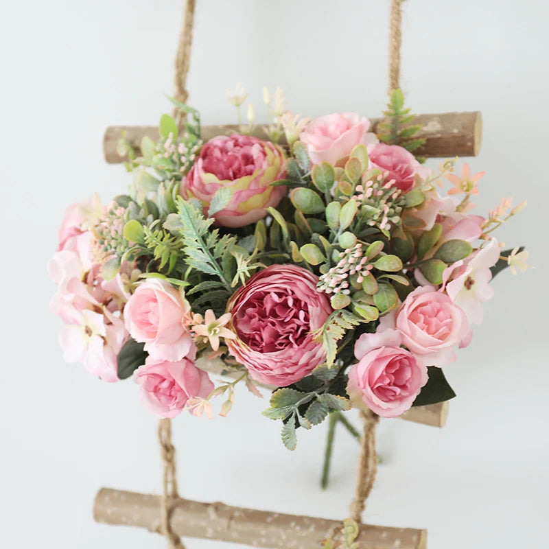 Neutral Tones Silk Roses Artificial Floral Arrangement