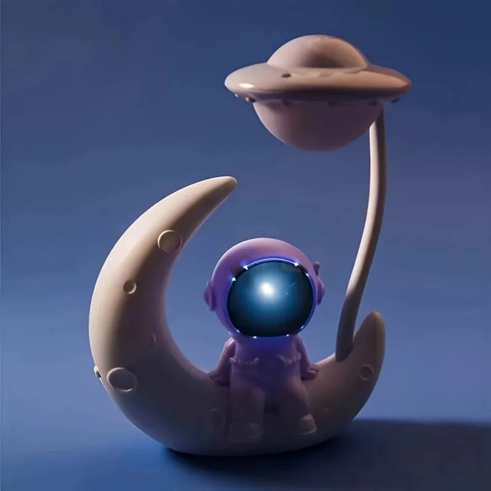 Creative Moon Astronaut LED Night Light – Small Desk Lamp for Bedroom and Festive Decoration