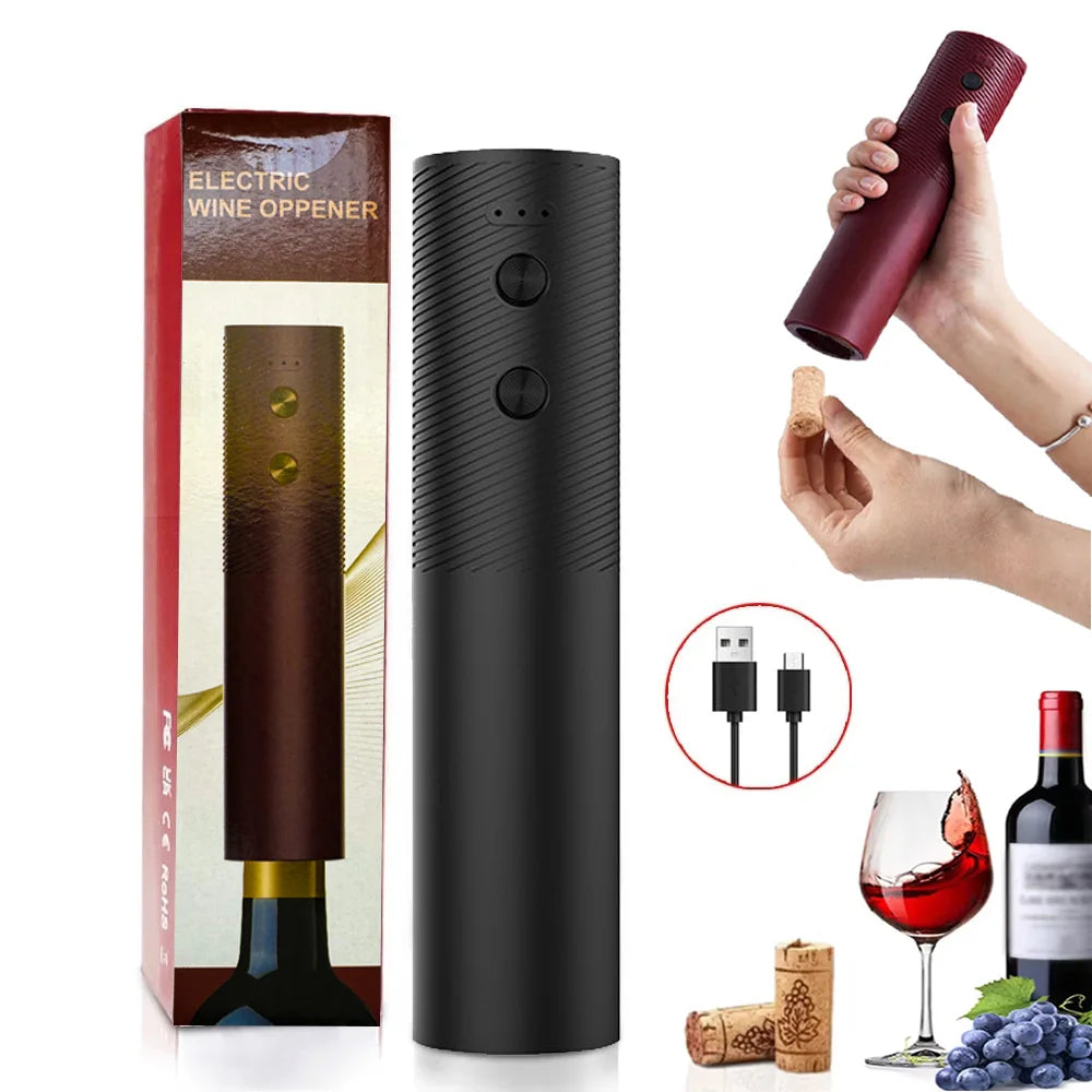 Electric Automatic Wine Bottle Opener – Rechargeable Corkscrew with One-Click Operation