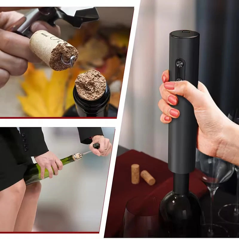 Electric Automatic Wine Opener Set – Multifunction Bottle Opener with Stopper and Pourer