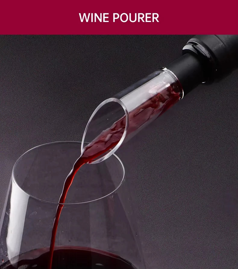 Electric Automatic Wine Opener Set – Multifunction Bottle Opener with Stopper and Pourer