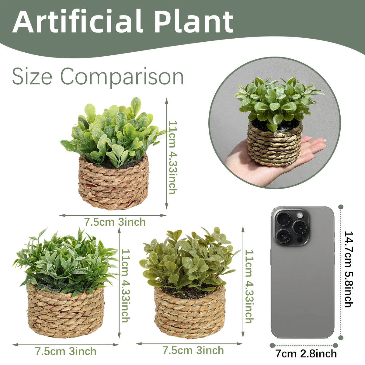 Green Eucalyptus Grass Artificial Potted Plant Home Decoration