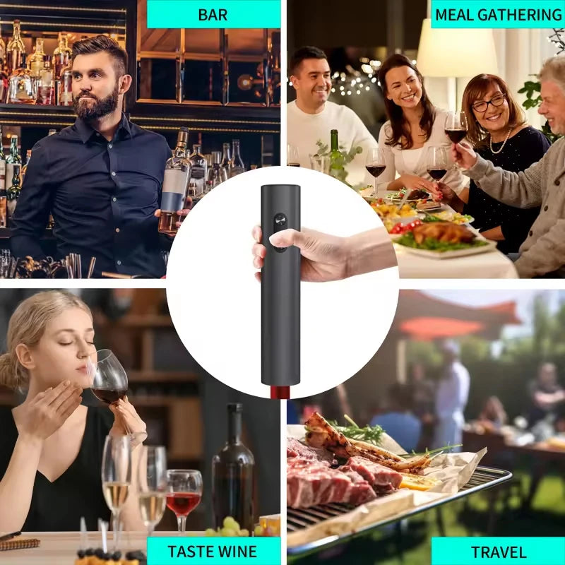 Electric Automatic Wine Opener Set – Multifunction Bottle Opener with Stopper and Pourer