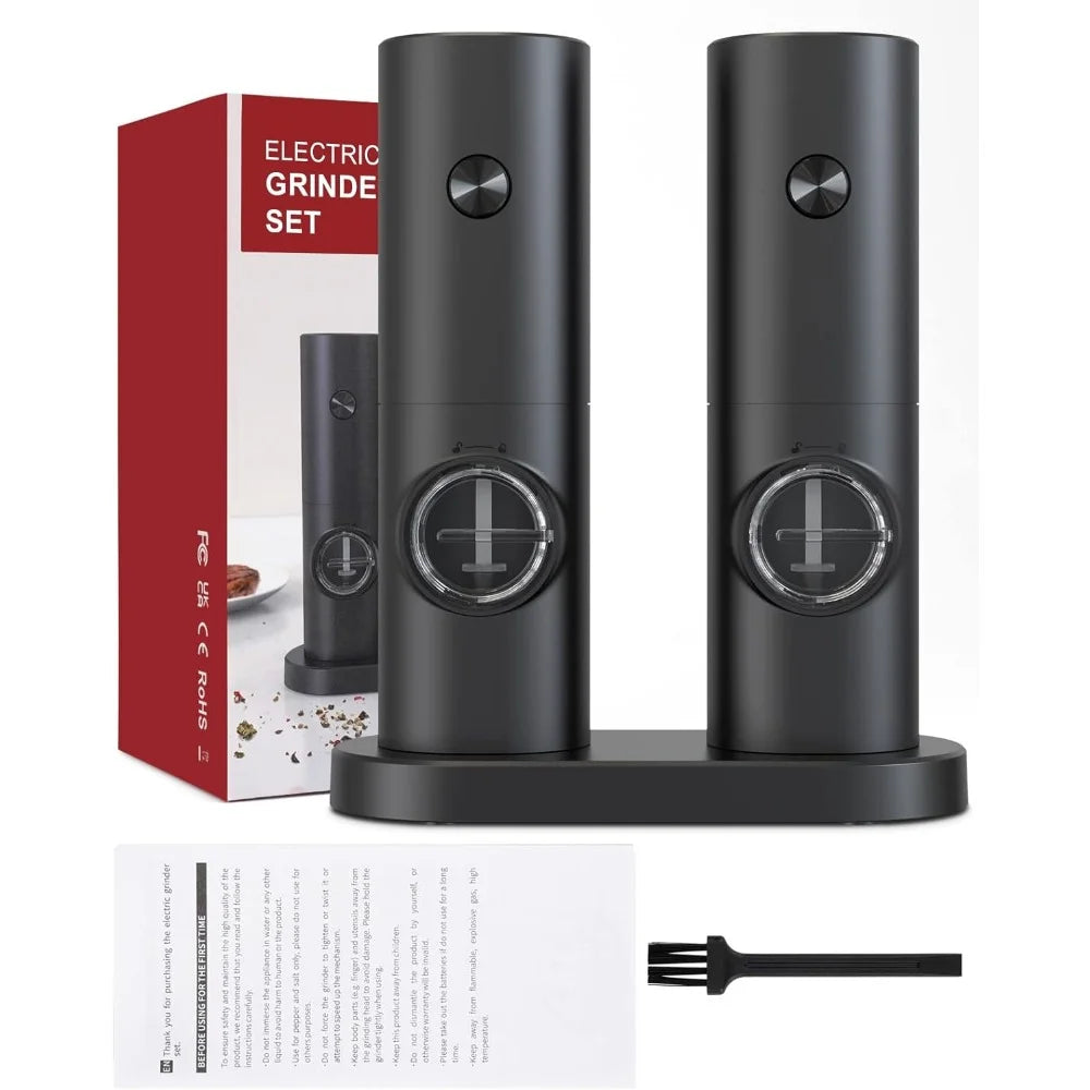 Electric Salt and Pepper Grinder - Battery Powered with Adjustable Coarseness