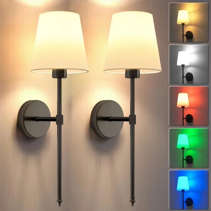 Wireless Rechargeable Wall Lamp – Battery Powered Dimmable Light with Remote Control and 10 Colours