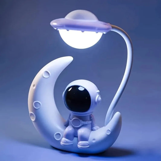 Creative Moon Astronaut LED Night Light – Small Desk Lamp for Bedroom and Festive Decoration