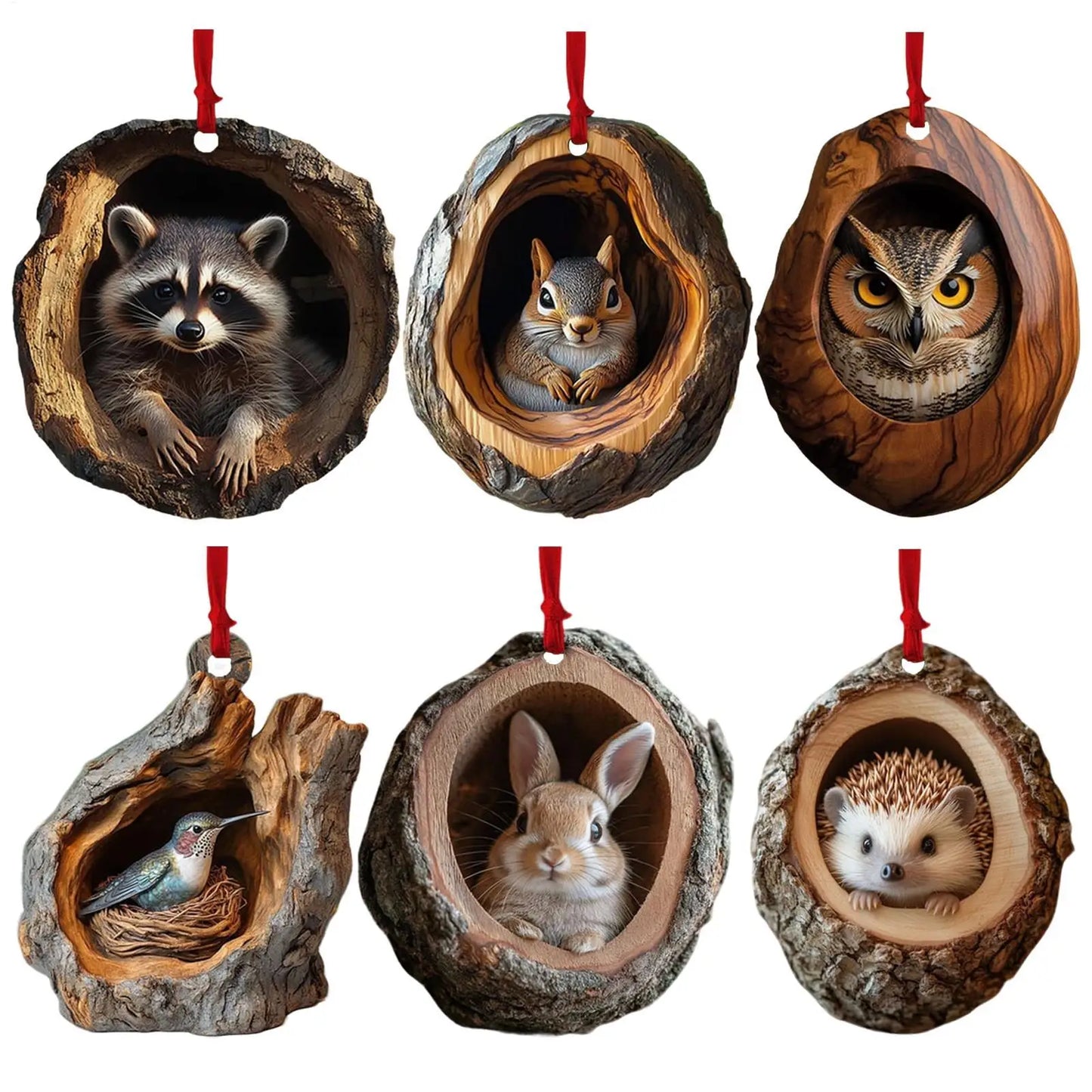 Christmas Acrylic Animal Ornaments for Festive Tree Decoration