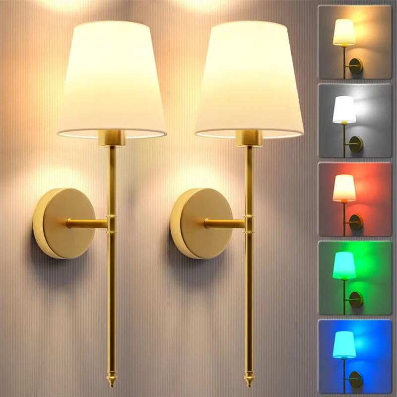 Wireless Rechargeable Wall Lamp – Battery Powered Dimmable Light with Remote Control and 10 Colours