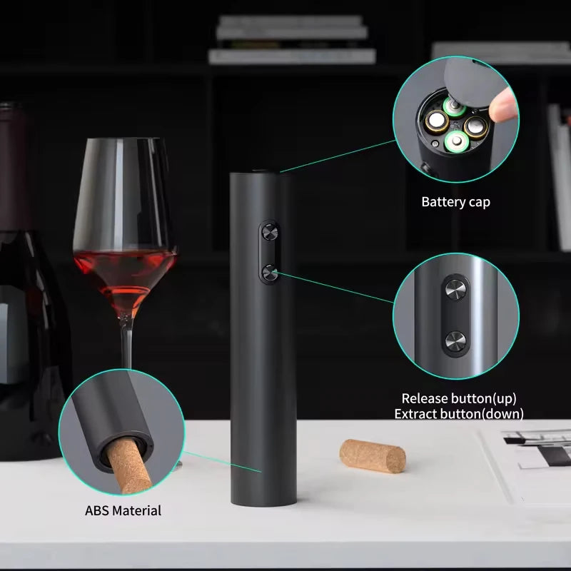 Electric Automatic Wine Opener Set – Multifunction Bottle Opener with Stopper and Pourer