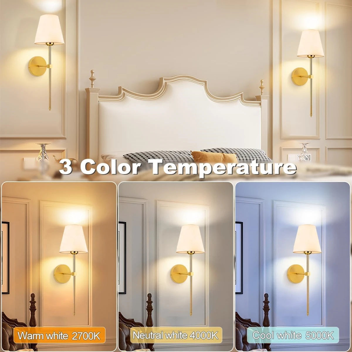 Wireless Rechargeable Wall Lamp – Battery Powered Dimmable Light with Remote Control and 10 Colours