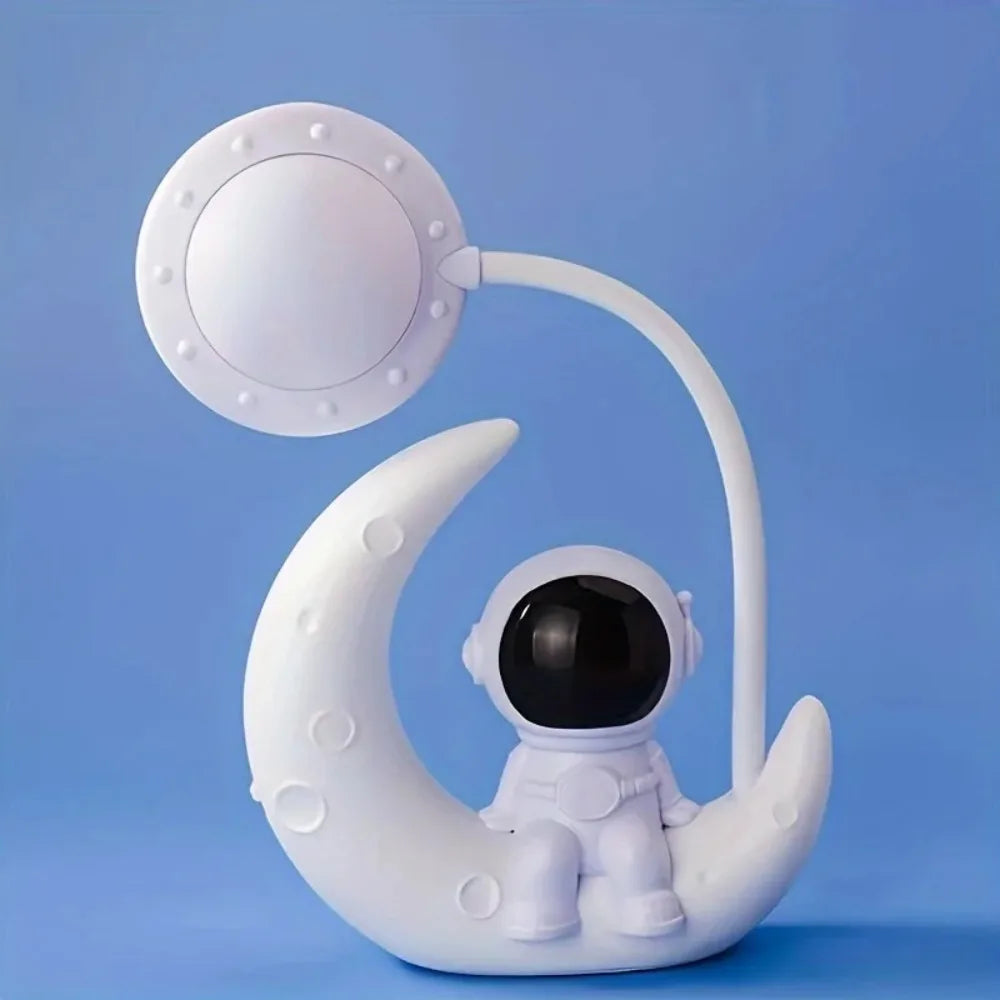 Creative Moon Astronaut LED Night Light – Small Desk Lamp for Bedroom and Festive Decoration