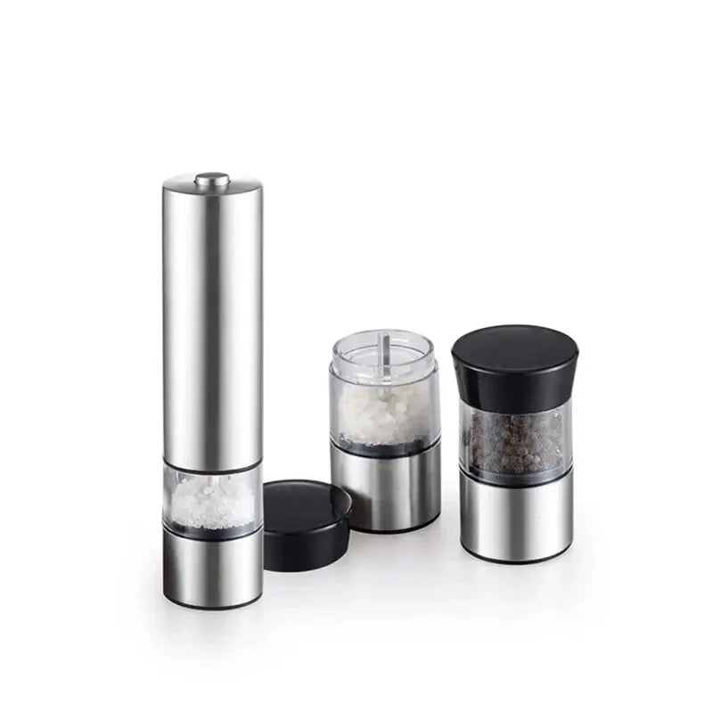 Stainless Steel Electric Pepper and Salt Grinder – Adjustable Coarseness for Kitchen and BBQ