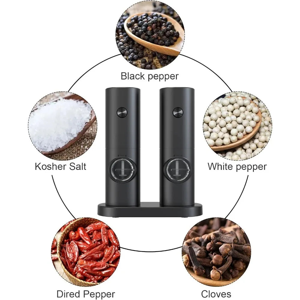 Electric Salt and Pepper Grinder - Battery Powered with Adjustable Coarseness
