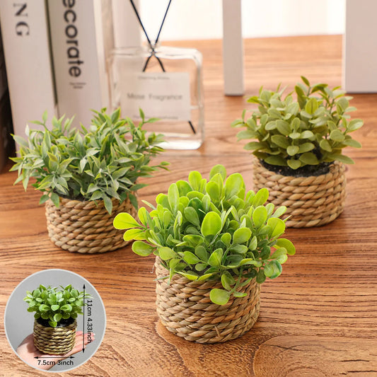 Green Eucalyptus Grass Artificial Potted Plant Home Decoration