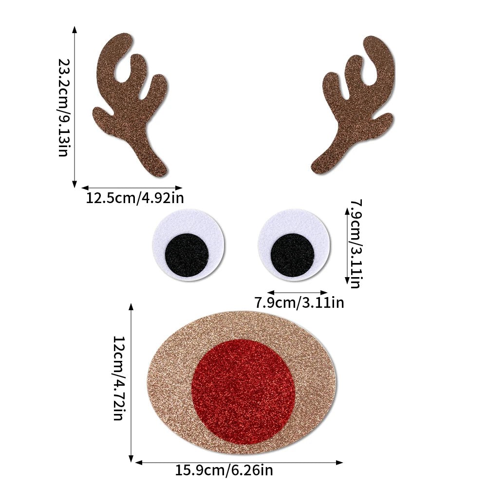 Christmas Felt Door and Window Stickers with Santa and Snowman
