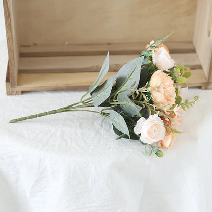 Neutral Tones Silk Roses Artificial Floral Arrangement