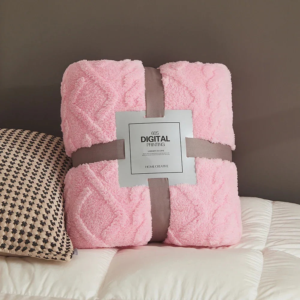 Ultra-Soft 3D Plush Fleece Blanket – Luxurious Dense Weave for Exceptional Warmth