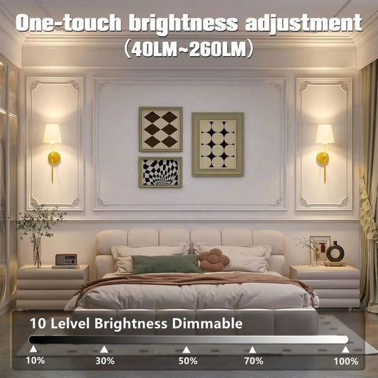 Wireless Rechargeable Wall Lamp – Battery Powered Dimmable Light with Remote Control and 10 Colours