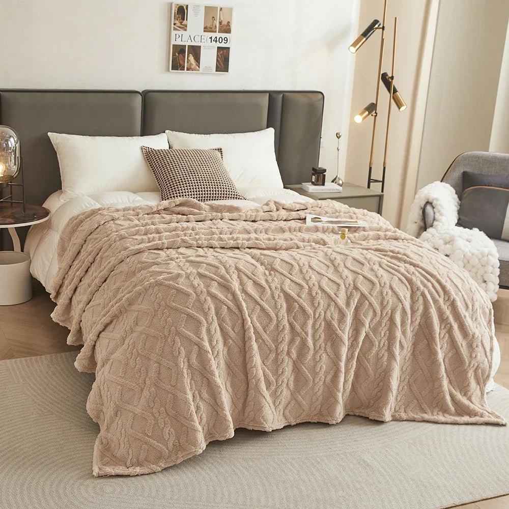 Ultra-Soft 3D Plush Fleece Blanket – Luxurious Dense Weave for Exceptional Warmth