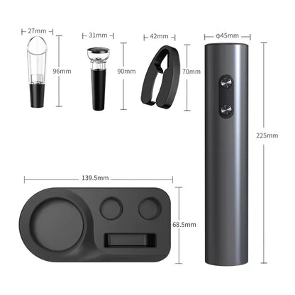 Electric Automatic Wine Opener Set – Multifunction Bottle Opener with Stopper and Pourer