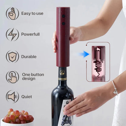 Electric Automatic Wine Bottle Opener – Rechargeable Corkscrew with One-Click Operation