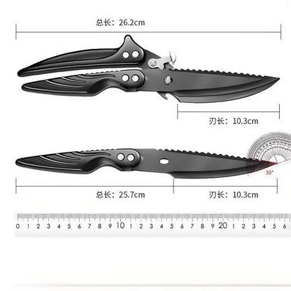 Black Titanium Stainless Steel Kitchen Scissors – Heavy-Duty Poultry Bone Shears