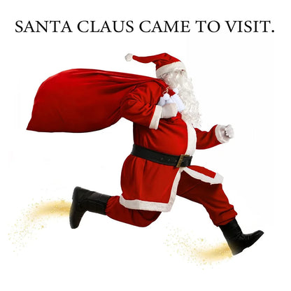 Santa’s Red Velvet Drawstring Christmas Gift Bag