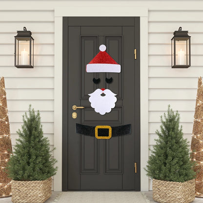 Christmas Felt Door and Window Stickers with Santa and Snowman