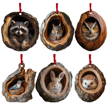 Christmas Acrylic Animal Ornaments for Festive Tree Decoration