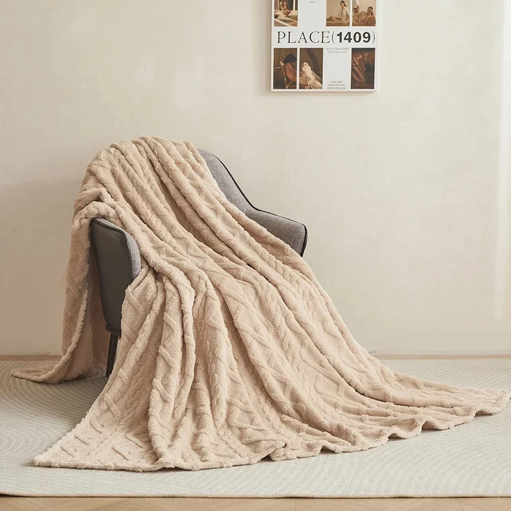 Ultra-Soft 3D Plush Fleece Blanket – Luxurious Dense Weave for Exceptional Warmth