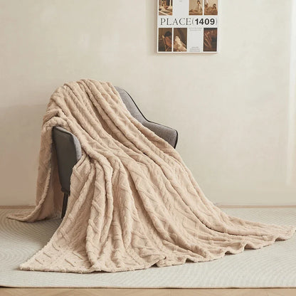 Ultra-Soft 3D Plush Fleece Blanket – Luxurious Dense Weave for Exceptional Warmth