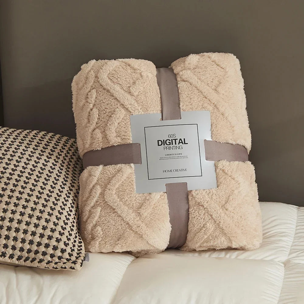 Ultra-Soft 3D Plush Fleece Blanket – Luxurious Dense Weave for Exceptional Warmth
