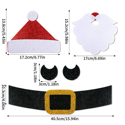 Christmas Felt Door and Window Stickers with Santa and Snowman