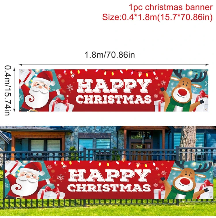 Christmas Outdoor Banner Flag Decoration for Home and Garden