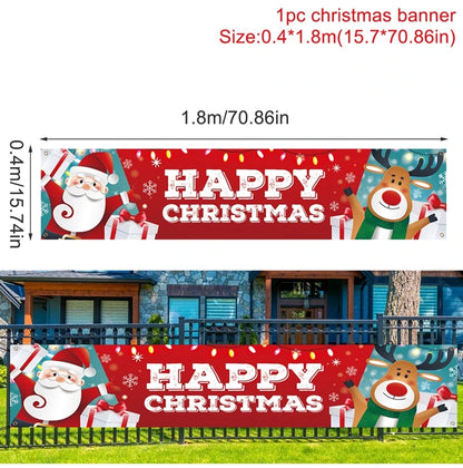 Christmas Outdoor Banner Flag Decoration for Home and Garden