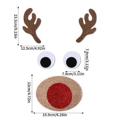 Christmas Felt Door and Window Stickers with Santa and Snowman